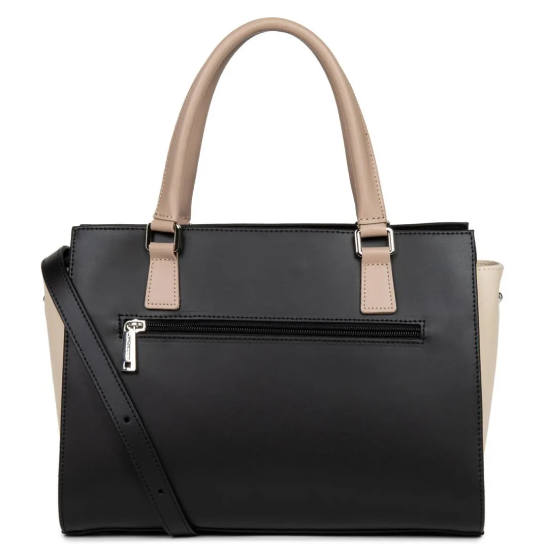 Sac à main Zippée M Smooth noir en cuir