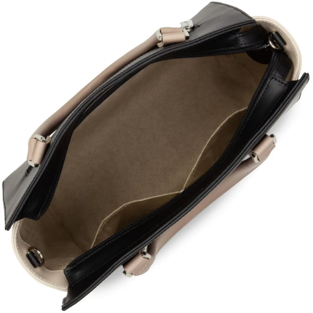 Sac à main Zippée M Smooth noir en cuir
