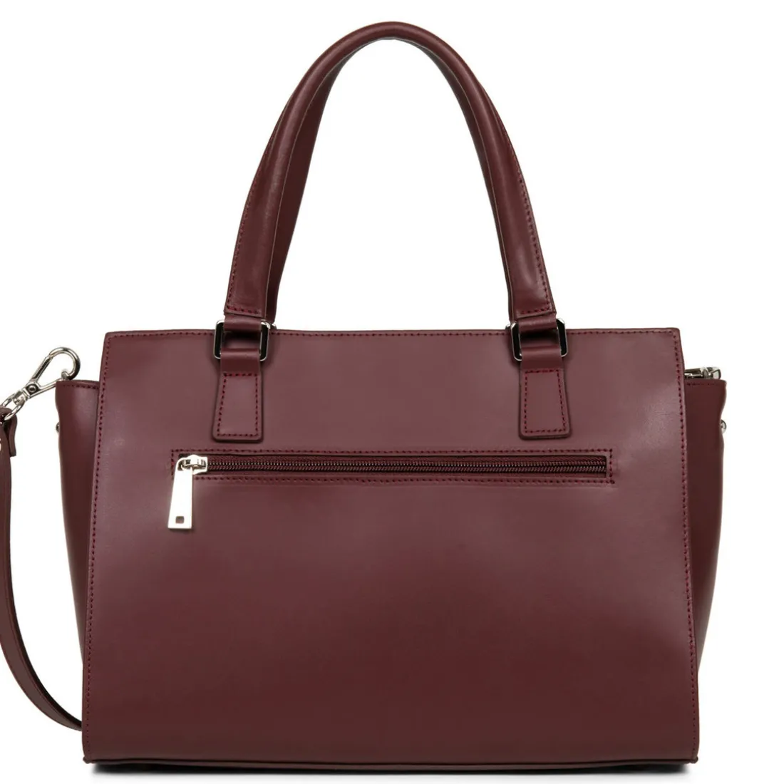 Sac à main Zippée M Smooth bordeaux en cuir