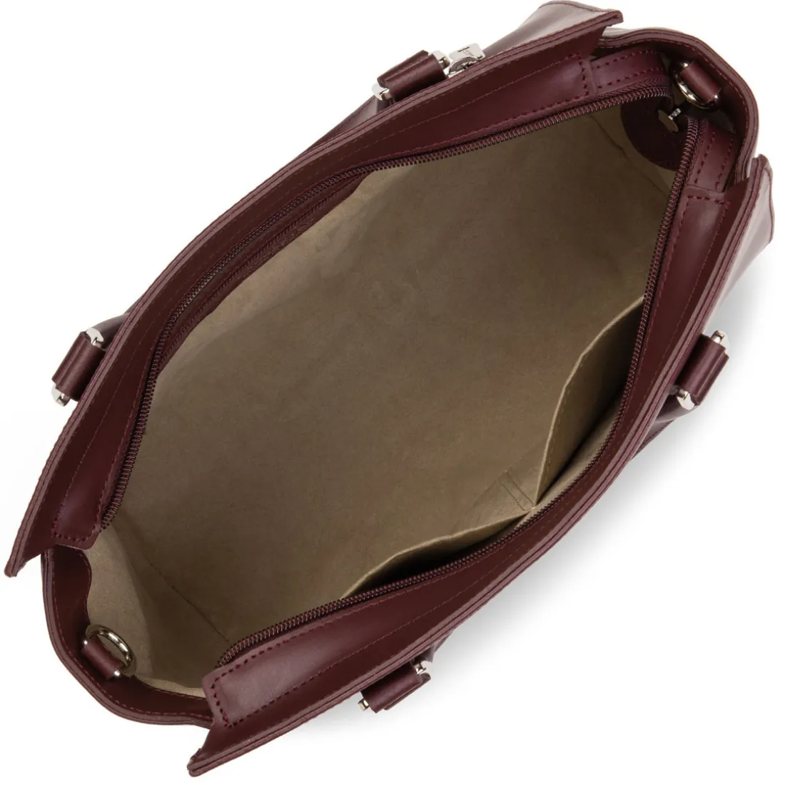 Sac à main Zippée M Smooth bordeaux en cuir