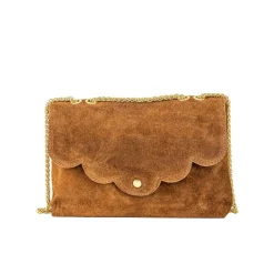 Sac bandoulière à rabat Gaby marron en cuir
