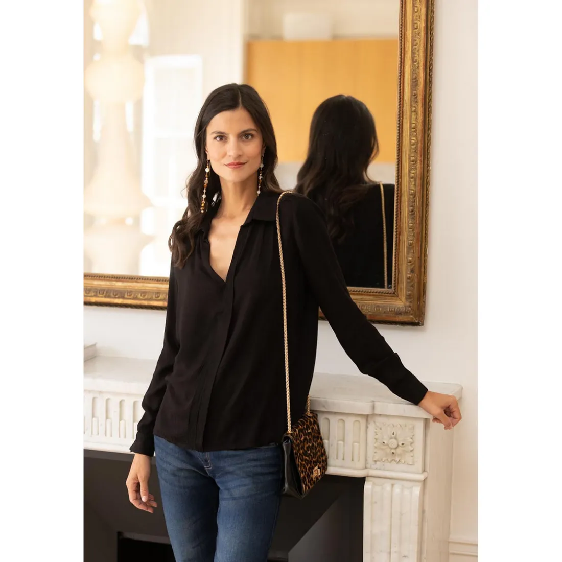 Sac bandoulière Léonie marron en cuir