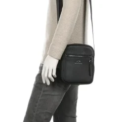 Sac bandoulière synthétique noir