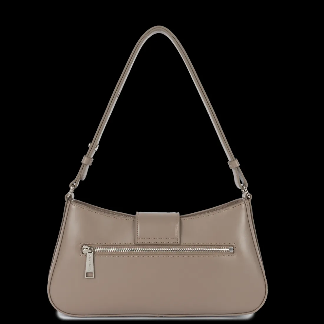 Sac besace Zippé M Paris Ily beige en cuir