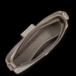 Sac besace Zippé M Paris Ily beige en cuir