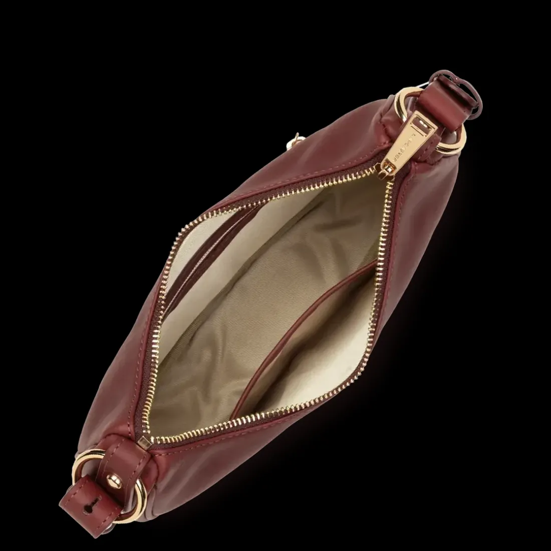 Sac besace Zippé S Donna Aria rouge en cuir