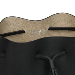 Sac Bourse à Lacets Coulissants Noir Taille S PUR & ELEMENT CITY - Lancaster en cuir