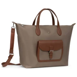 Sac cabas porté main A4 - Grand KIANA Taupe/Marron Ava