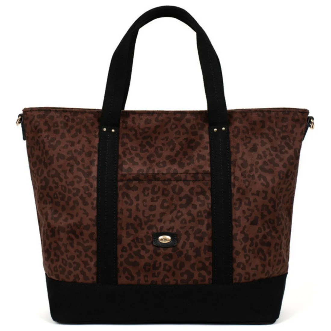 Sac cabas porté main LEONIE Imprimé Chocolat Léa Sloan