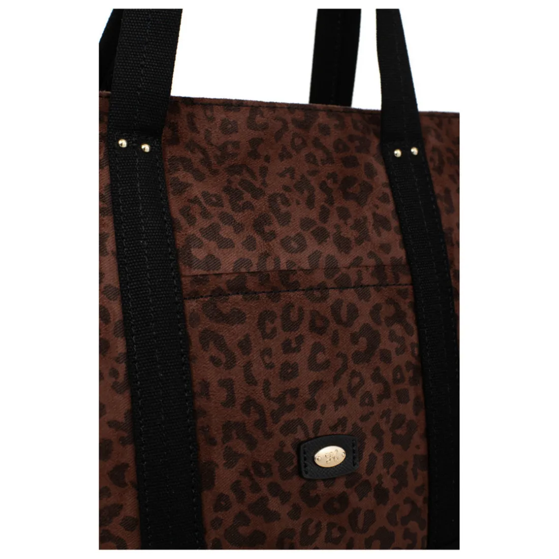 Sac cabas porté main LEONIE Imprimé Chocolat Léa Sloan