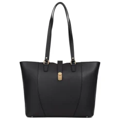 Sac cabas porté épaule A4 AUDE Noir Dina en cuir