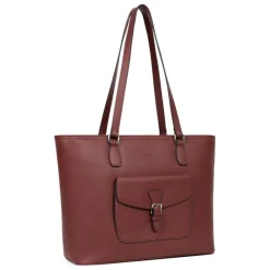 Sac cabas porté épaule A4 MIRABELLE Bordeaux en cuir Lana