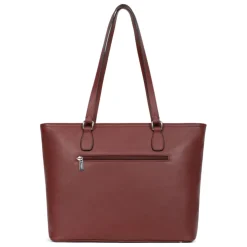Sac cabas porté épaule A4 MIRABELLE Bordeaux en cuir Lana