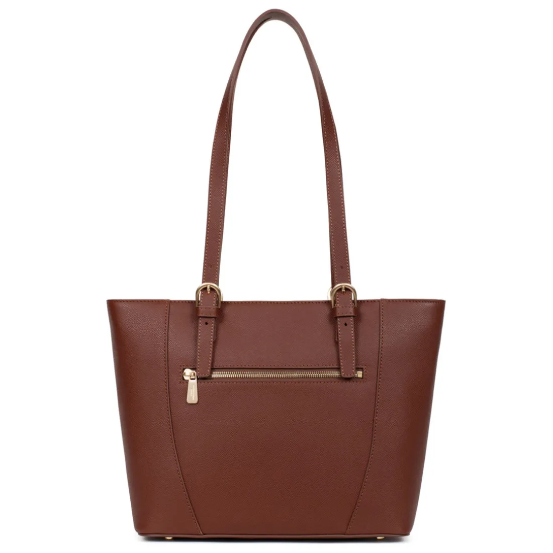 Sac cabas porté épaule AUDE Marron Anya en cuir