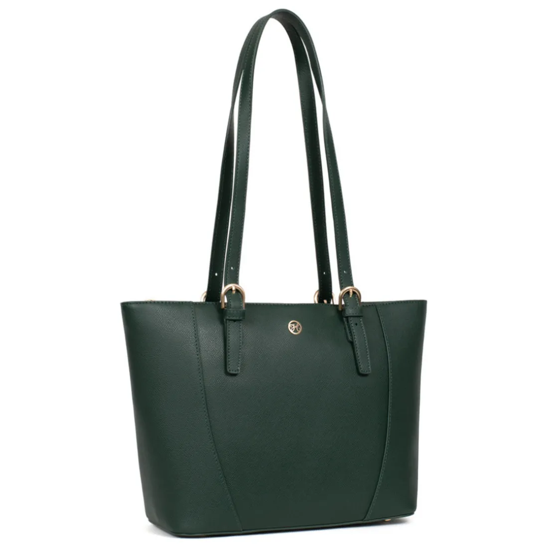 Sac cabas porté épaule AUDE Vert foncé Ivy en cuir