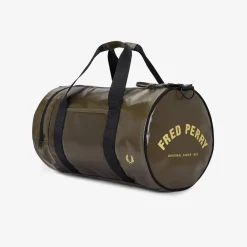 Sac de voyage TONAL CLASSIC BARREL vert/gold en cuir