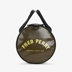 Sac de voyage TONAL CLASSIC BARREL vert/gold en cuir