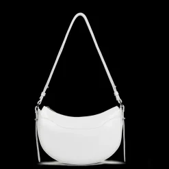 Sac demi lune Zippé Suave Ace Gris clair en cuir