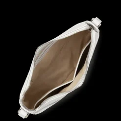 Sac demi lune Zippé Suave Ace Gris clair en cuir