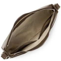 Sac demi lune Zippé Suave Ace marron en cuir