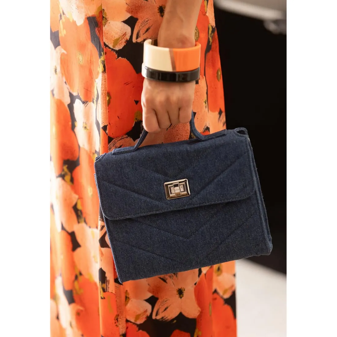 Sac en jean bleu gris Noah