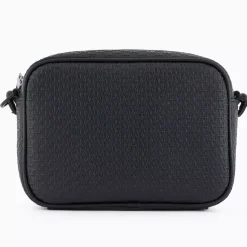 Sac messenger logo en métal homme noir