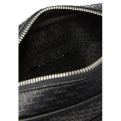 Sac messenger logo en métal homme noir