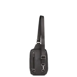 Sac monobretelle CONFORT Marron foncé en cuir Elia