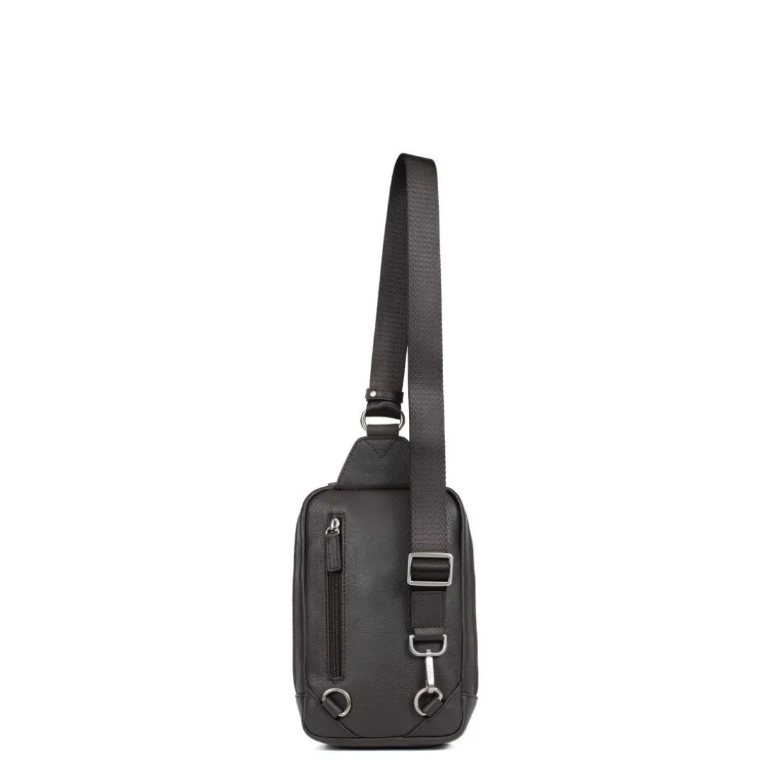 Sac monobretelle CONFORT Marron foncé en cuir Elia