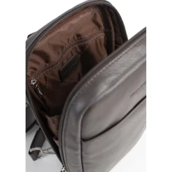 Sac monobretelle CONFORT Marron foncé en cuir Elia