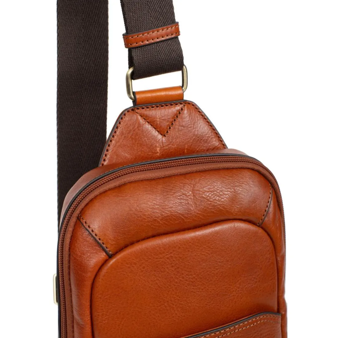 Sac monobretelle Cuir STUART Cognac Leah