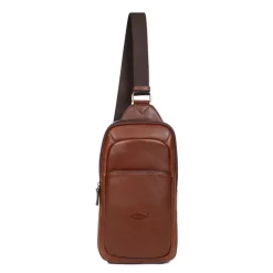 Sac monobretelle Cuir STUART Marron Ivy
