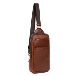 Sac monobretelle Cuir STUART Marron Ivy