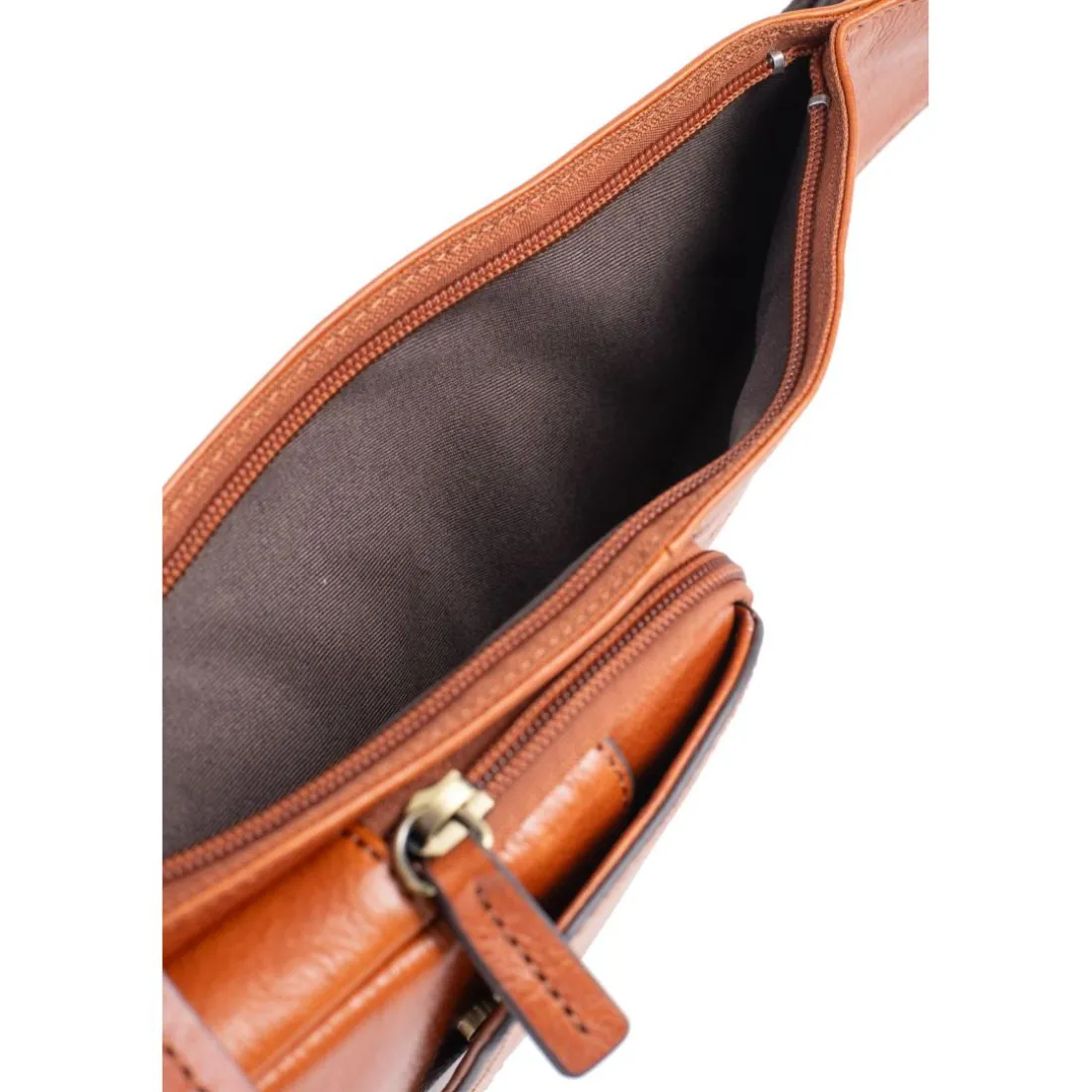 Sac monobretelle Cuir STUART Cognac Vera