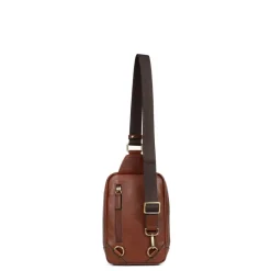 Sac monobretelle STUART Marron en cuir Zola