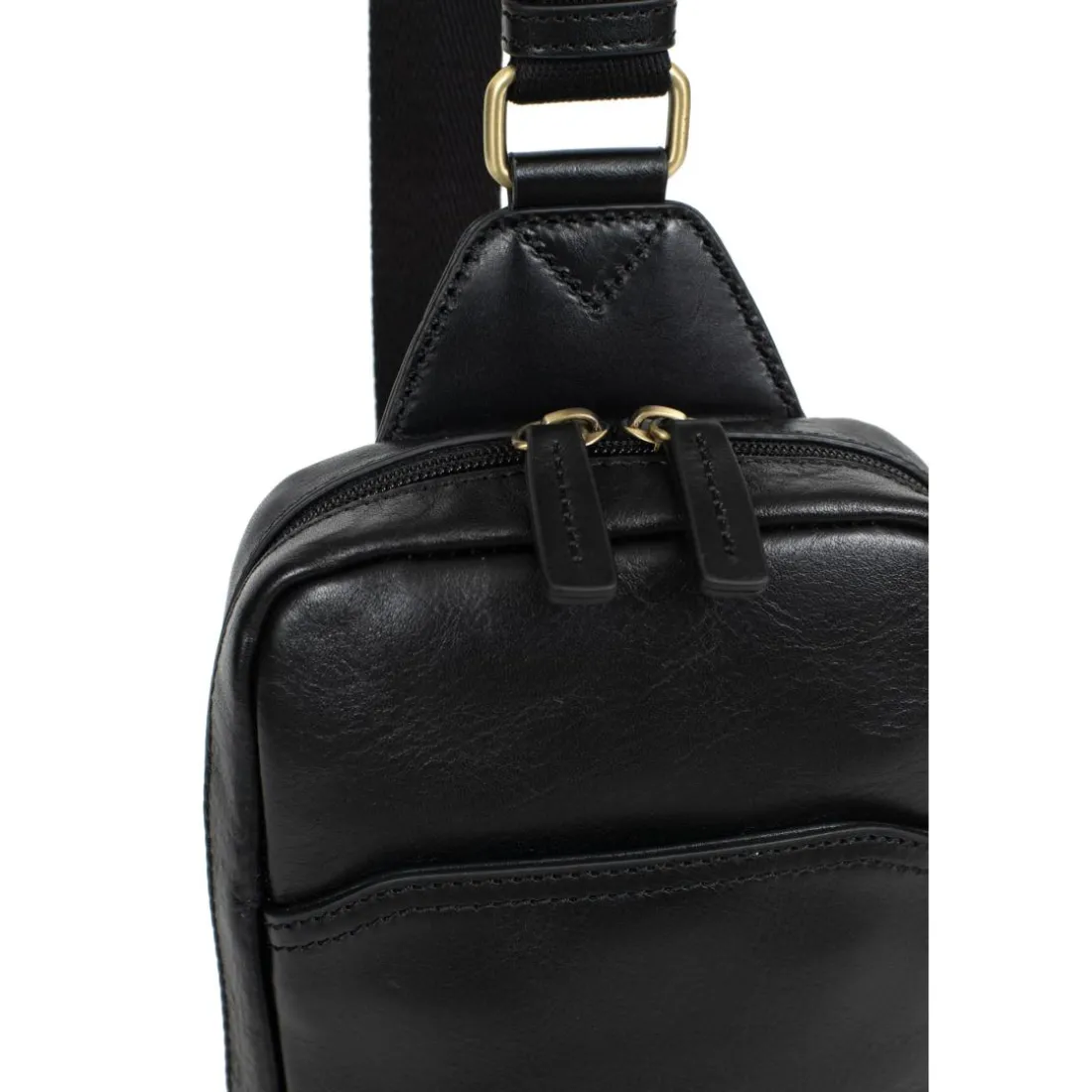 Sac monobretelle STUART Noir en cuir Maia