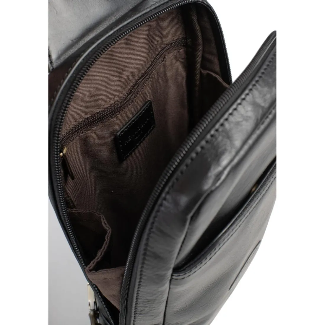 Sac monobretelle STUART Noir en cuir Maia