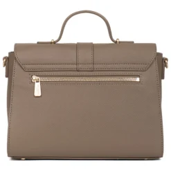 Sac porté main 1 poignée AUDE Taupe Trix en cuir