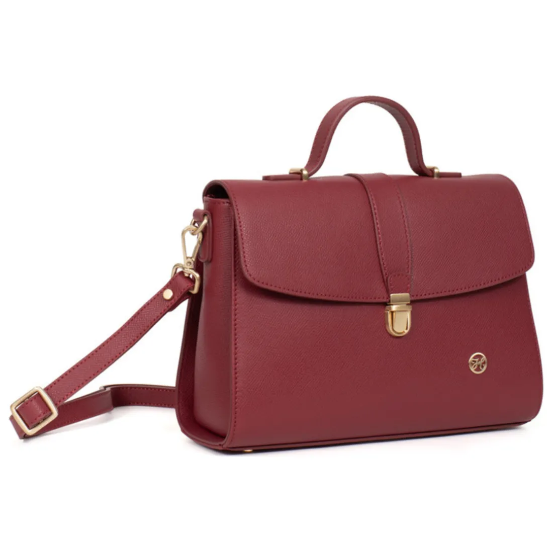 Sac porté main 1 poignée AUDE Carmin Leah en cuir