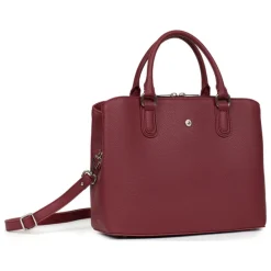 Sac porté main 2 poignées MAYA Carmin rouge Lina