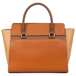 Sac porté main 2 poignées MERLINE Chocolat/Multicolore Maia taupe