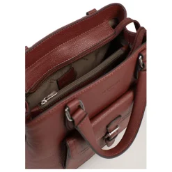 Sac porté main 2 poignées MIRABELLE Bordeaux en cuir Elle