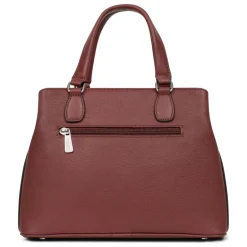 Sac porté main 2 poignées MIRABELLE Bordeaux en cuir Elle