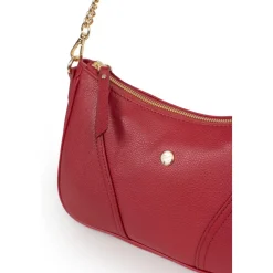 Sac porté épaule 1 anse ANDREA Rouge foncé en cuir Mae