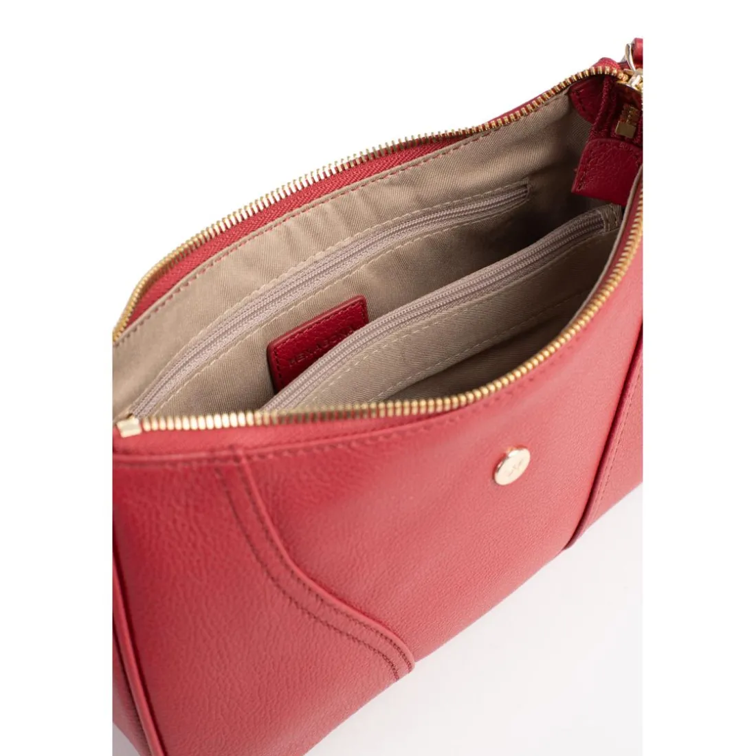 Sac porté épaule 1 anse ANDREA Rouge foncé en cuir Mae