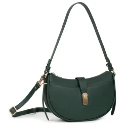 Sac porté épaule 1 anse AUDE Vert foncé Cara en cuir