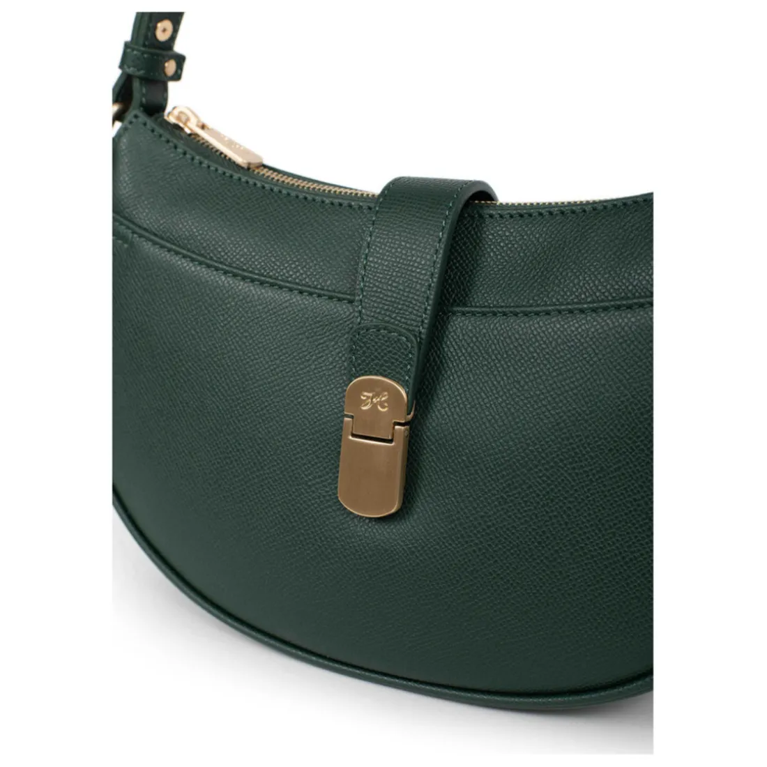 Sac porté épaule 1 anse AUDE Vert foncé Cara en cuir