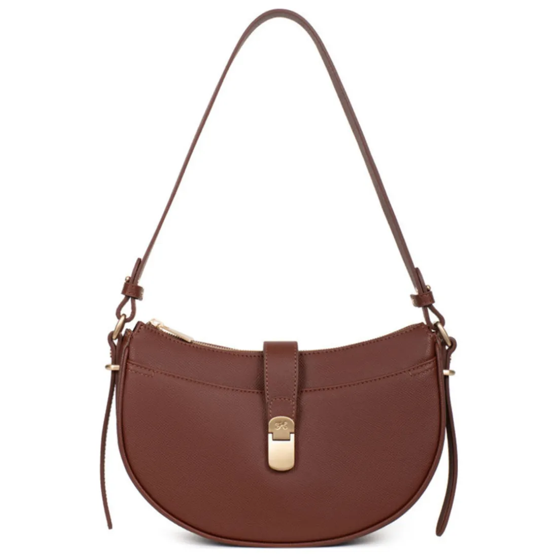 Sac porté épaule 1 anse AUDE Marron Rae en cuir