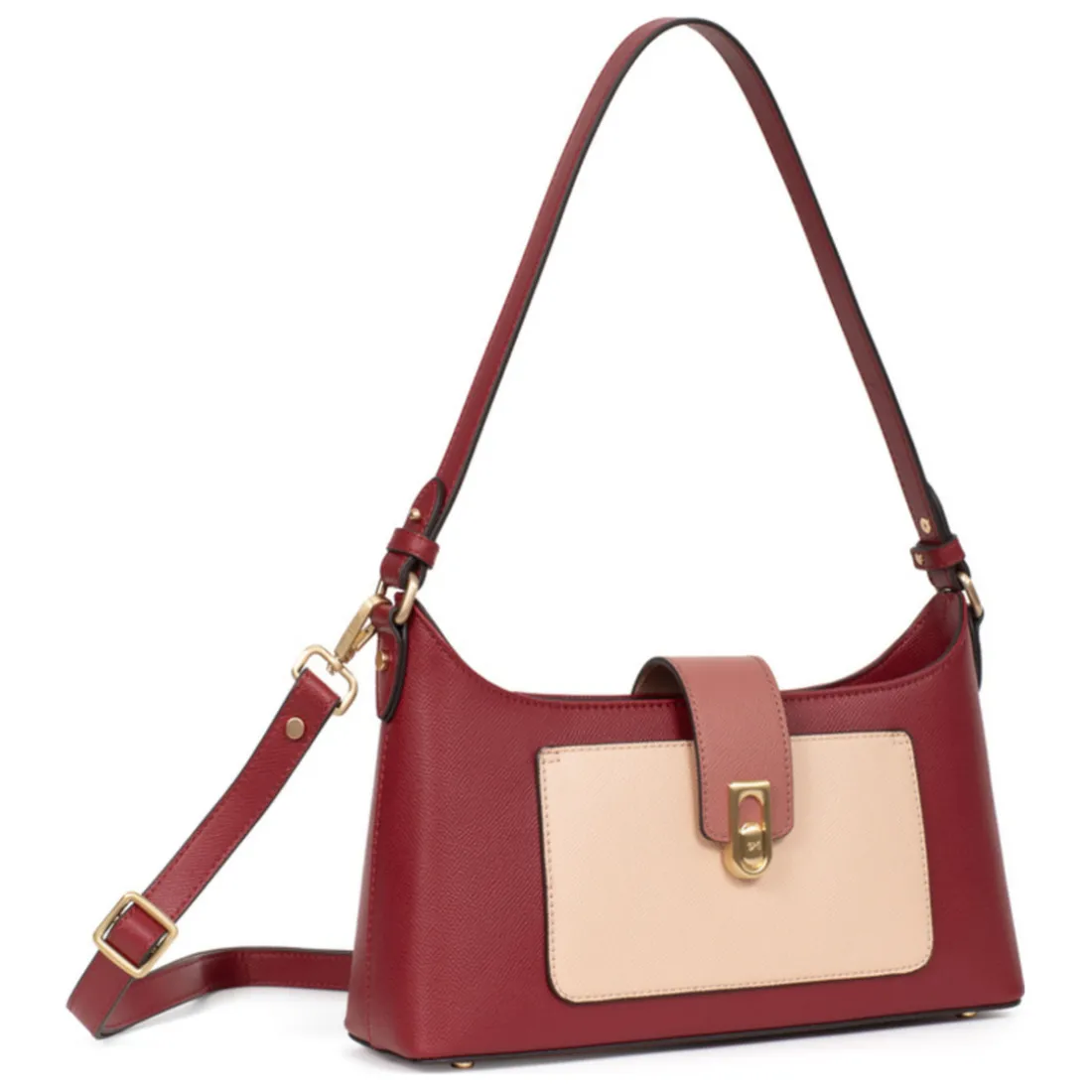 Sac porté épaule 1 anse MERLINE Bordeaux/Multicolore Lana