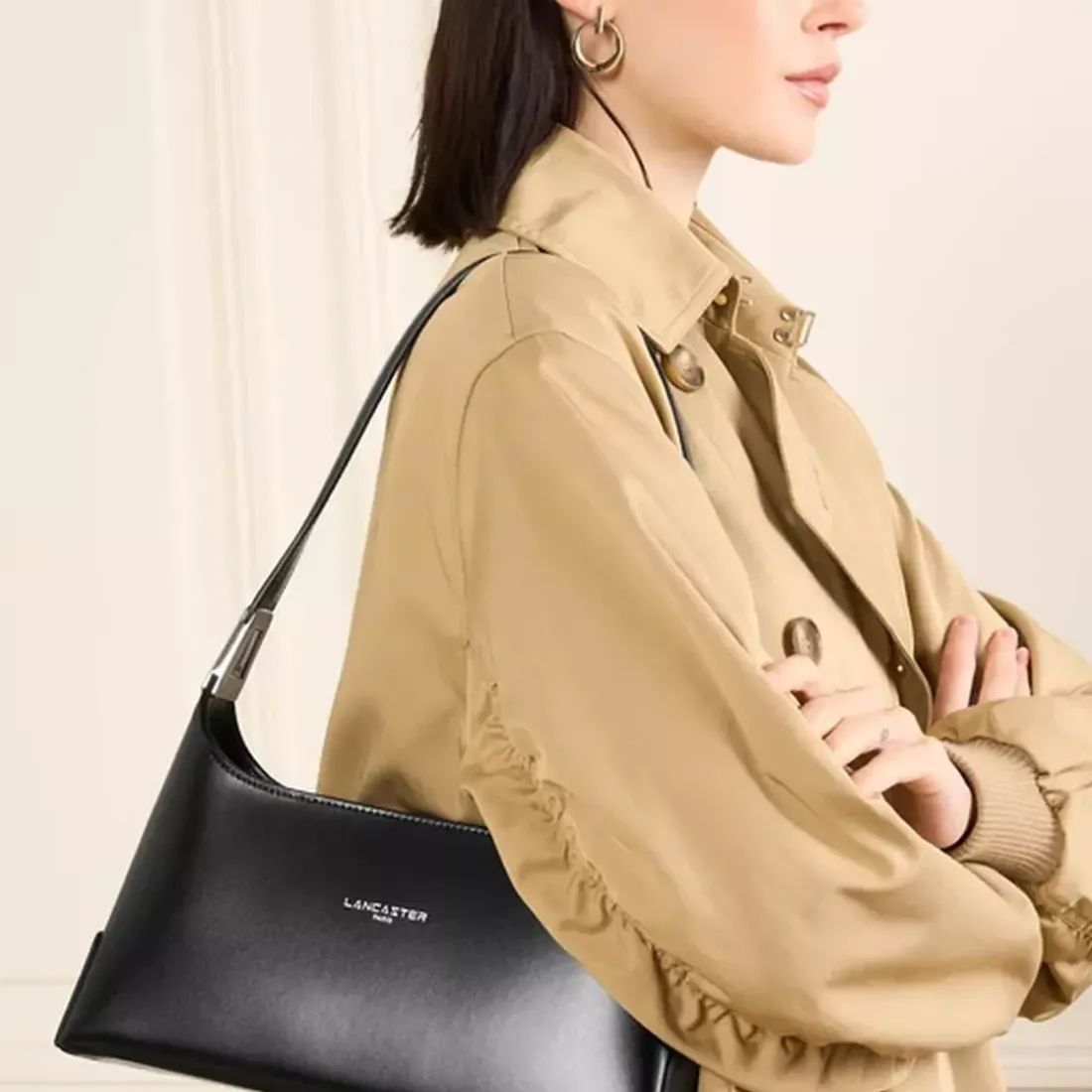Sac porté épaule SUAVE ACE Noir en cuir